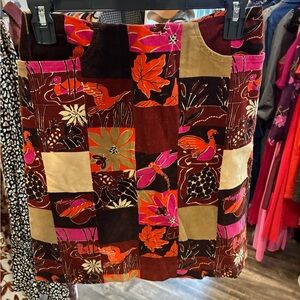 Lilly Pulitzer vintage corduroy printed skirt pink orange and brown size 2